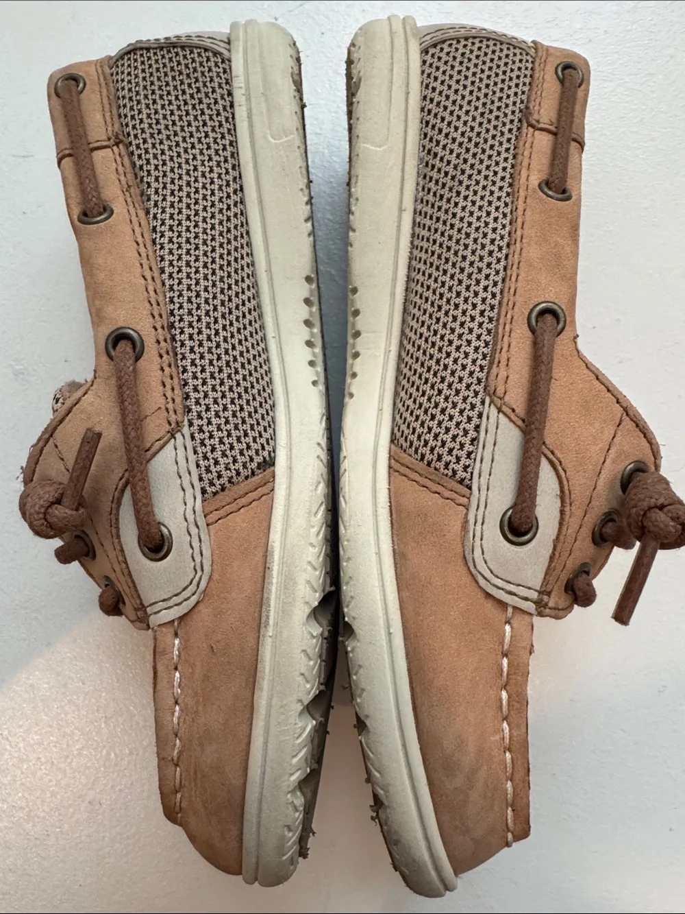 Sperry Kids Boat Shoes in Tan and Cream